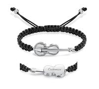 AIWENXI Bracciale per l'incenerazione della chitarra per le ceneri, bracciale con urna musicale per chitarra per uomini e donne, bracciale in acciaio inossidabile con corda intrecciata, bracciale per