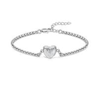 AIWENXI Braccialetti di cremazione per cenere, a forma di cuore, urna, per uomini, donne, in acciaio inox, regolabile, per animali domestici, memoria, cenere, 1.57, Senza Gemstone
