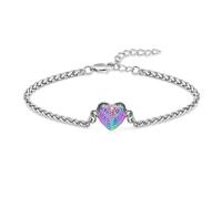 AIWENXI Braccialetti di cremazione per cenere, a forma di cuore, urna, per uomini, donne, in acciaio inox, regolabile, per animali domestici, memoria, cenere, 1.57, Senza Gemstone