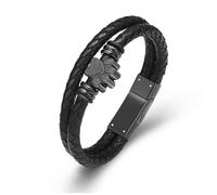 AIWENXI Braccialetti per animali domestici, per cenere, cani, zampe, urna, per uomini, in acciaio inox, in pelle PU, memoriale, cenere, bracciali per ricordi umani, 1.57, Nessuna pietra preziosa