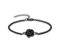 AIWENXI Braccialetti per cremazione di fiori di rosa per cenere fiore urna bracciali in acciaio inox ricordo memoriale cenere braccialetto per uomini e donne, 1.57, Senza Gemstone