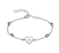 AIWENXI Braccialetto per ceneri con zampe di cane, per uomini e donne, a forma di cuore, gioiello commemorativo per animali domestici