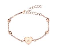AIWENXI Braccialetto per ceneri con zampe di cane, per uomini e donne, a forma di cuore, gioiello commemorativo per animali domestici