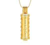 AIWENXI Cane zampe cremazione gioielli per ceneri cilindro commemorativo cenere collane per uomini donne in acciaio inox cane/gatto promemoria ciondolo, Acciaio inossidabile