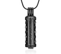AIWENXI Cane zampe cremazione gioielli per ceneri cilindro commemorativo cenere collane per uomini donne in acciaio inox cane/gatto promemoria ciondolo, Acciaio inossidabile