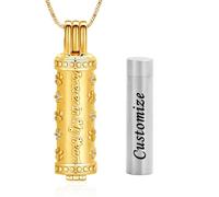 AIWENXI Cane zampe cremazione gioielli per ceneri cilindro commemorativo cenere collane per uomini donne in acciaio inox cane/gatto promemoria ciondolo, Acciaio inossidabile