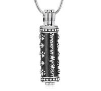 AIWENXI Cane zampe cremazione gioielli per ceneri cilindro commemorativo cenere collane per uomini donne in acciaio inox cane/gatto promemoria ciondolo, Acciaio inossidabile
