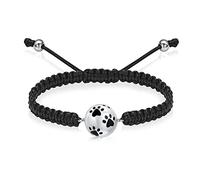 AIWENXI Cani zampa Urna Braccialetti per animali domestici ceneri sfera di cremazione gioielli per uomini donne Memoriale regolabile corda intrecciata gioielli promemoria per cane gatto proprietario