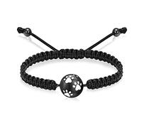 AIWENXI Cani zampa Urna Braccialetti per animali domestici ceneri sfera di cremazione gioielli per uomini donne Memoriale regolabile corda intrecciata gioielli promemoria per cane gatto proprietario