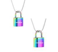 AIWENXI Catena a forma di urna a forma di castello per cenere per uomini e donne, gioielli di cremazione in acciaio inox, mini urne cimeli porta cenere ciondolo gioielli, Acciaio inossidabile