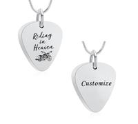 AIWENXI Chitarra Pick Urna Collane per Ceneri Moto Cremazione Memoriale Cenere Collane per Uomini Donne Acciaio Inossidabile Pet Promemoria Ciondolo, Acciaio inossidabile