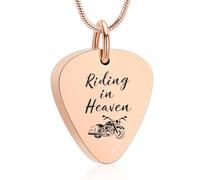 AIWENXI Chitarra Pick Urna Collane per Ceneri Moto Cremazione Memoriale Cenere Collane per Uomini Donne Acciaio Inossidabile Pet Promemoria Ciondolo, Acciaio inossidabile