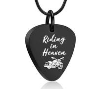 AIWENXI Chitarra Pick Urna Collane per Ceneri Moto Cremazione Memoriale Cenere Collane per Uomini Donne Acciaio Inossidabile Pet Promemoria Ciondolo, Acciaio inossidabile