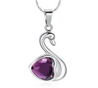 AIWENXI Cigno cremazione gioielli per cenere cuore pietra portafortuna ceneri collane per uomini donne in acciaio inox commemorativo cenere pendente ricordi collane, Acciaio inossidabile