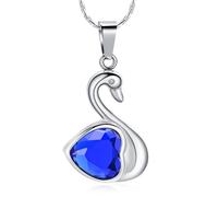 AIWENXI Cigno cremazione gioielli per cenere cuore pietra portafortuna ceneri collane per uomini donne in acciaio inox commemorativo cenere pendente ricordi collane, Acciaio inossidabile