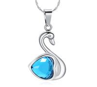 AIWENXI Cigno cremazione gioielli per cenere cuore pietra portafortuna ceneri collane per uomini donne in acciaio inox commemorativo cenere pendente ricordi collane, Acciaio inossidabile