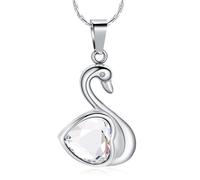AIWENXI Cigno cremazione gioielli per cenere cuore pietra portafortuna ceneri collane per uomini donne in acciaio inox commemorativo cenere pendente ricordi collane, Acciaio inossidabile