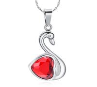 AIWENXI Cigno cremazione gioielli per cenere cuore pietra portafortuna ceneri collane per uomini donne in acciaio inox commemorativo cenere pendente ricordi collane, Acciaio inossidabile