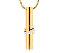 AIWENXI Cilindro Bar Memoriale Cenere Ciondolo per Uomini Donne Urna Anello Collane per Cenere in Acciaio Inox Memoriale Memoriale per gli Amati Ciondolo per sempre, Acciaio inossidabile