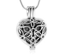 AIWENXI Collana a forma di urna a forma di cuore per cenere, gioiello commemorativo openwork con ciondolo a forma di cenere, in acciaio inox, regalo per donne e uomini, Acciaio inossidabile