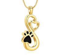 AIWENXI Collana con ciondolo a forma di zampa di cenere, in acciaio inox, per animali domestici, per la cremazione, ricordi, urna per animali domestici, per uomini e donne, Acciaio inossidabile