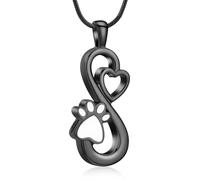 AIWENXI Collana con ciondolo a forma di zampa di cenere, in acciaio inox, per animali domestici, per la cremazione, ricordi, urna per animali domestici, per uomini e donne, Acciaio inossidabile