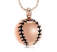 AIWENXI Collane a urna da baseball per cremazione di ceneri gioielli da baseball croce urna collane pendenti portacenere umano ciondolo gioielli sport amanti cimeli collane, Acciaio inossidabile