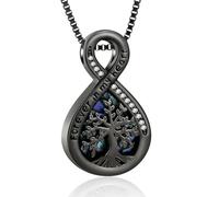 AIWENXI Collane con urna dell'infinito per ceneri albero della vita cremazione commemorativa per ceneri ciondolo per uomini donne in acciaio inossidabile Love One Cremazione gioielli ricordi collane
