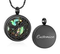 AIWENXI Creazione Monumento Cenere Gioielli Phoenix Abalone Urna Collane per Cenere In Acciaio Inox Pet Memorabilia Monumento Cenere Ciondolo Gioielli, Acciaio inossidabile
