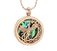 AIWENXI Creazione Monumento Cenere Gioielli Phoenix Abalone Urna Collane per Cenere In Acciaio Inox Pet Memorabilia Monumento Cenere Ciondolo Gioielli, Acciaio inossidabile