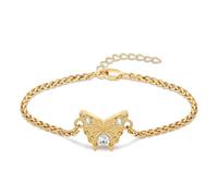 AIWENXI Cremazione gioielli farfalla urna bracciale per cenere per uomini donne in acciaio inox cuore pietra portafortuna cremazione monumento ricordi urna bracciale medaglione, 1.57, Senza Gemstone