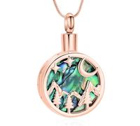 AIWENXI Cremazione gioielli urna collane per cenere, stella lunare, cenere, ciondolo commemorativo in acciaio inox, per uomini e donne, Acciaio inossidabile