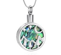 AIWENXI Cremazione gioielli urna collane per cenere, stella lunare, cenere, ciondolo commemorativo in acciaio inox, per uomini e donne, Acciaio inossidabile