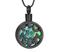 AIWENXI Cremazione gioielli urna collane per cenere, stella lunare, cenere, ciondolo commemorativo in acciaio inox, per uomini e donne, Acciaio inossidabile