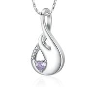AIWENXI Cristallo Infinity Creazione Gioielli Urna Collane per Cenere Cuore Amore Un Memoriale Cenere Ciondolo In Acciaio Inossidabile Cenere Umana Collane Memoriali per Le Donne, Acciaio inossidabile