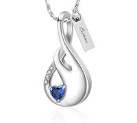 AIWENXI Cristallo Infinity Creazione Gioielli Urna Collane per Cenere Cuore Amore Un Memoriale Cenere Ciondolo In Acciaio Inossidabile Cenere Umana Collane Memoriali per Le Donne, Acciaio inossidabile