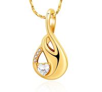 AIWENXI Cristallo Infinity Creazione Gioielli Urna Collane per Cenere Cuore Amore Un Memoriale Cenere Ciondolo In Acciaio Inossidabile Cenere Umana Collane Memoriali per Le Donne, Acciaio inossidabile
