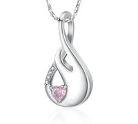 AIWENXI Cristallo Infinity Creazione Gioielli Urna Collane per Cenere Cuore Amore Un Memoriale Cenere Ciondolo In Acciaio Inossidabile Cenere Umana Collane Memoriali per Le Donne, Acciaio inossidabile