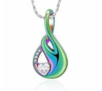 AIWENXI Cristallo Infinity Creazione Gioielli Urna Collane per Cenere Cuore Amore Un Memoriale Cenere Ciondolo In Acciaio Inossidabile Cenere Umana Collane Memoriali per Le Donne, Acciaio inossidabile