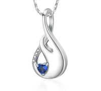 AIWENXI Cristallo Infinity Creazione Gioielli Urna Collane per Cenere Cuore Amore Un Memoriale Cenere Ciondolo In Acciaio Inossidabile Cenere Umana Collane Memoriali per Le Donne, Acciaio inossidabile