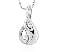 AIWENXI Cristallo Infinity Creazione Gioielli Urna Collane per Cenere Cuore Amore Un Memoriale Cenere Ciondolo In Acciaio Inossidabile Cenere Umana Collane Memoriali per Le Donne, Acciaio inossidabile