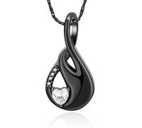 AIWENXI Cristallo Infinity Creazione Gioielli Urna Collane per Cenere Cuore Amore Un Memoriale Cenere Ciondolo In Acciaio Inossidabile Cenere Umana Collane Memoriali per Le Donne, Acciaio inossidabile
