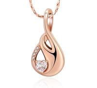 AIWENXI Cristallo Infinity Creazione Gioielli Urna Collane per Cenere Cuore Amore Un Memoriale Cenere Ciondolo In Acciaio Inossidabile Cenere Umana Collane Memoriali per Le Donne, Acciaio inossidabile
