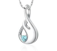 AIWENXI Cristallo Infinity Creazione Gioielli Urna Collane per Cenere Cuore Amore Un Memoriale Cenere Ciondolo In Acciaio Inossidabile Cenere Umana Collane Memoriali per Le Donne, Acciaio inossidabile
