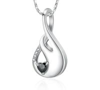 AIWENXI Cristallo Infinity Creazione Gioielli Urna Collane per Cenere Cuore Amore Un Memoriale Cenere Ciondolo In Acciaio Inossidabile Cenere Umana Collane Memoriali per Le Donne, Acciaio inossidabile
