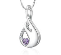 AIWENXI Cristallo Infinity Creazione Gioielli Urna Collane per Cenere Cuore Amore Un Memoriale Cenere Ciondolo In Acciaio Inossidabile Cenere Umana Collane Memoriali per Le Donne, Acciaio inossidabile