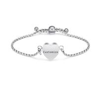 AIWENXI Cuore Cremazione Gioielli Urna Braccialetti per Cenere Regolabile Memoriale Cenere Bracciale per Le Donne In Acciaio Inox Cenere Bracciali Ricordi Gioielli, 1.57, Senza Gemstone