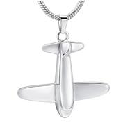 AIWENXI Gioielli a forma di aereo per cenere, urne collane, animali domestici/portacenere cremazione, mini urne ricordi, gioielli per uomini e donne, Acciaio inossidabile