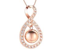 AIWENXI Infinity cremazione gioielli urna collana per cenere in acciaio inox commemorativo urne pendenti collane cristallo perla cenere pendente per uomini donne, Acciaio inossidabile