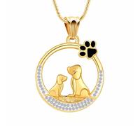 AIWENXI Mini cane forma cremazione gioielli per cenere cane zampa forma di urna collana per donne uomini acciaio inossidabile cristallo rotondo cimeli commemorativi ciondolo cenere, Acciaio